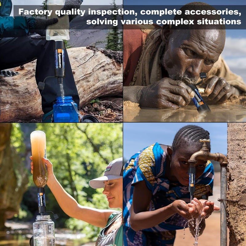 Lormandy Straw Water Filter 5 Pack – Outdoor Camping & Hiking Survival Gear Kit for Family Use, Ultra-Light Personal Filter Straws for Backpacking, Travel, Bug-Out Bags and Emergency Preparedness - Image 4